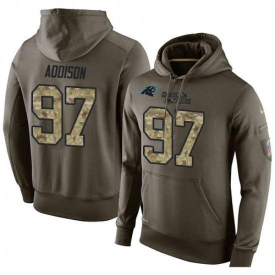 NFL Nike Carolina Panthers 97 Mario Addison Green Salute To Service Mens Pullover Hoodie NFL Nike Carolina Panthers 97 Mario Addison Green Salute To Service Mens Pullover Hoodie