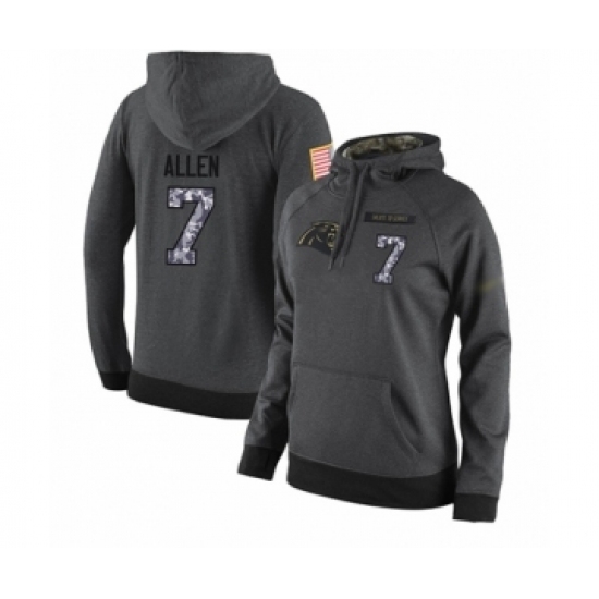 Football Womens Carolina Panthers 7 Kyle Allen Stitched Black Anthracite Salute to Service Player Performance Hoodie Football Womens Carolina Panthers 7 Kyle Allen Stitched Black Anthracite Salute to Service Player Performance Hoodie