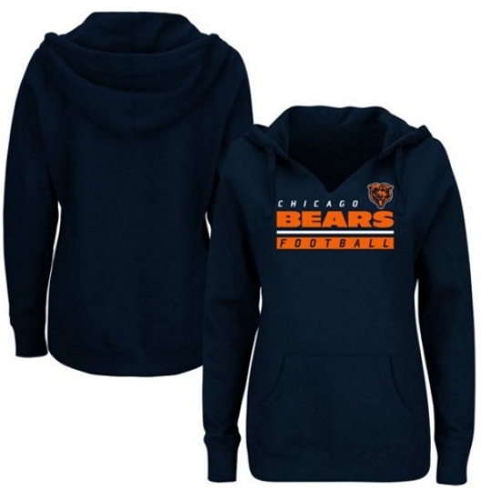 NFL Chicago Bears Majestic Womens Self Determination Pullover Hoodie Navy NFL Chicago Bears Majestic Womens Self Determination Pullover Hoodie Navy