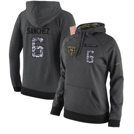 NFL Womens Nike Chicago Bears 6 Mark Sanchez Stitched Black Anthracite Salute to Service Player Performance Hoodie NFL Womens Nike Chicago Bears 6 Mark Sanchez Stitched Black Anthracite Salute to Service Player Performance Hoodie