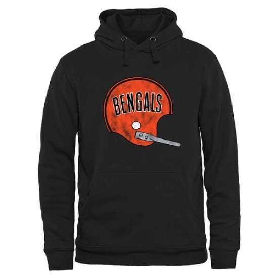 NFL Mens Cincinnati Bengals Pro Line Black Throwback Logo Pullover Hoodie NFL Mens Cincinnati Bengals Pro Line Black Throwback Logo Pullover Hoodie