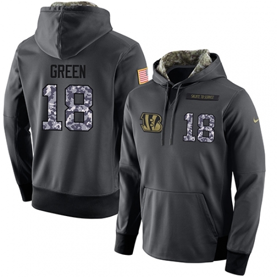 NFL Mens Nike Cincinnati Bengals 18 AJ Green Stitched Black Anthracite Salute to Service Player Performance Hoodie NFL Mens Nike Cincinnati Bengals 18 AJ Green Stitched Black Anthracite Salute to Service Player Performance Hoodie
