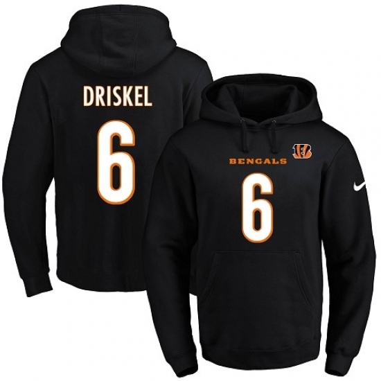 NFL Mens Nike Cincinnati Bengals 6 Jeff Driskel Black Name Number Pullover Hoodie NFL Mens Nike Cincinnati Bengals 6 Jeff Driskel Black Name Number Pullover Hoodie