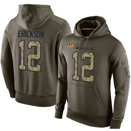 NFL Nike Cincinnati Bengals 12 Alex Erickson Green Salute To Service Mens Pullover Hoodie NFL Nike Cincinnati Bengals 12 Alex Erickson Green Salute To Service Mens Pullover Hoodie