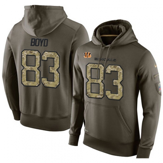 NFL Nike Cincinnati Bengals 83 Tyler Boyd Green Salute To Service Mens Pullover Hoodie NFL Nike Cincinnati Bengals 83 Tyler Boyd Green Salute To Service Mens Pullover Hoodie