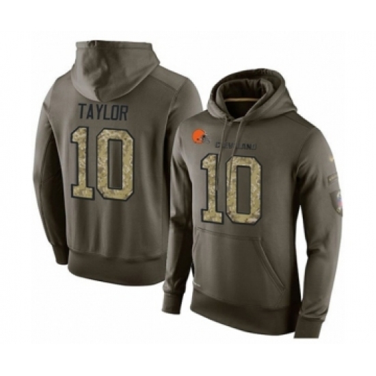 Football Mens Cleveland Browns 10 Taywan Taylor Green Salute To Service Pullover Hoodie Football Mens Cleveland Browns 10 Taywan Taylor Green Salute To Service Pullover Hoodie