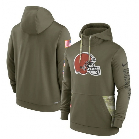 Men Cleveland Browns 2022 Olive Salute To Service Therma Performance Pullover Hoodie Men Cleveland Browns 2022 Olive Salute To Service Therma Performance Pullover Hoodie
