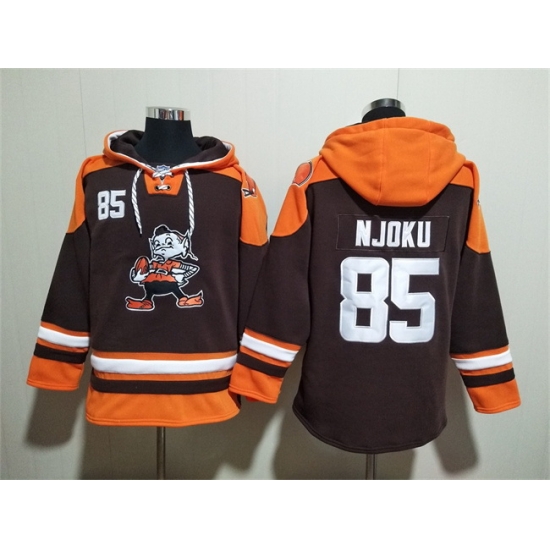 Men Cleveland Browns 85 David Njoku Brown Ageless Must Have Lace Up Pullover Hoodie Men Cleveland Browns 85 David Njoku Brown Ageless Must Have Lace Up Pullover Hoodie