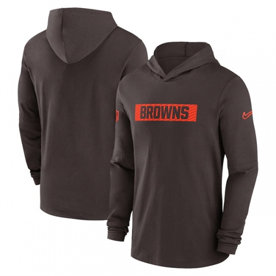 Men Cleveland Browns Brown Sideline Performance Hoodie Men Cleveland Browns Brown Sideline Performance Hoodie