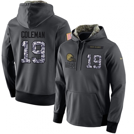 NFL Mens Nike Cleveland Browns 19 Corey Coleman Stitched Black Anthracite Salute to Service Player Performance Hoodie NFL Mens Nike Cleveland Browns 19 Corey Coleman Stitched Black Anthracite Salute to Service Player Performance Hoodie