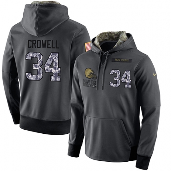 NFL Mens Nike Cleveland Browns 34 Isaiah Crowell Stitched Black Anthracite Salute to Service Player Performance Hoodie NFL Mens Nike Cleveland Browns 34 Isaiah Crowell Stitched Black Anthracite Salute to Service Player Performance Hoodie