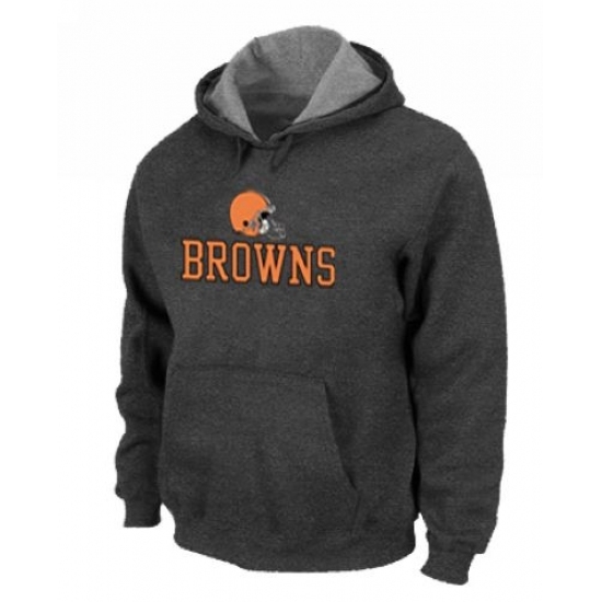 NFL Mens Nike Cleveland Browns Authentic Logo Pullover Hoodie Dark Grey NFL Mens Nike Cleveland Browns Authentic Logo Pullover Hoodie Dark Grey