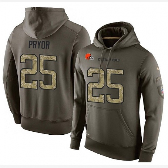 NFL Nike Cleveland Browns 25 Calvin Pryor Green Salute To Service Mens Pullover Hoodie NFL Nike Cleveland Browns 25 Calvin Pryor Green Salute To Service Mens Pullover Hoodie