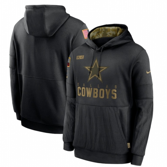 Men Dallas Cowboys Nike 2020 Salute to Service Sideline Performance Pullover Hoodie Black Men Dallas Cowboys Nike 2020 Salute to Service Sideline Performance Pullover Hoodie Black