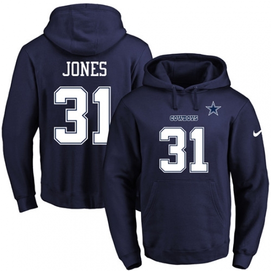NFL Mens Nike Dallas Cowboys 31 Byron Jones Navy Blue Name Number Pullover Hoodie NFL Mens Nike Dallas Cowboys 31 Byron Jones Navy Blue Name Number Pullover Hoodie