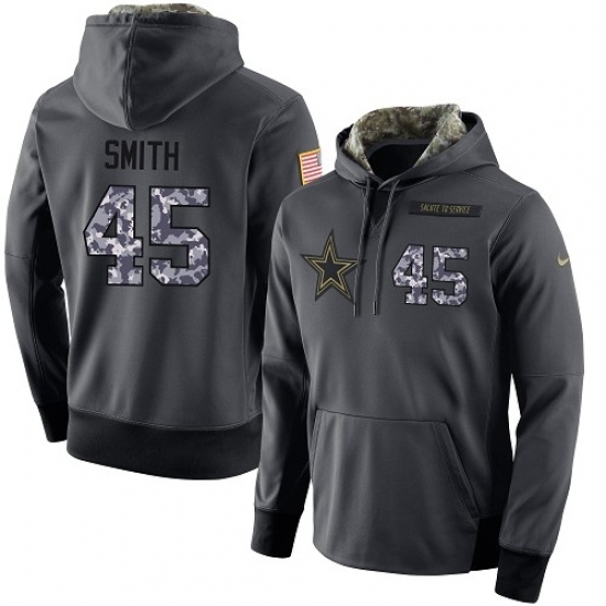 NFL Mens Nike Dallas Cowboys 45 Rod Smith Stitched Black Anthracite Salute to Service Player Performance Hoodie NFL Mens Nike Dallas Cowboys 45 Rod Smith Stitched Black Anthracite Salute to Service Player Performance Hoodie