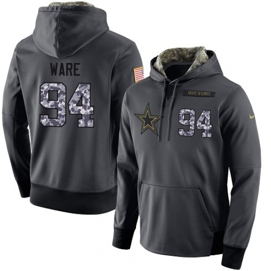 NFL Mens Nike Dallas Cowboys 94 DeMarcus Ware Stitched Black Anthracite Salute to Service Player Performance Hoodie NFL Mens Nike Dallas Cowboys 94 DeMarcus Ware Stitched Black Anthracite Salute to Service Player Performance Hoodie