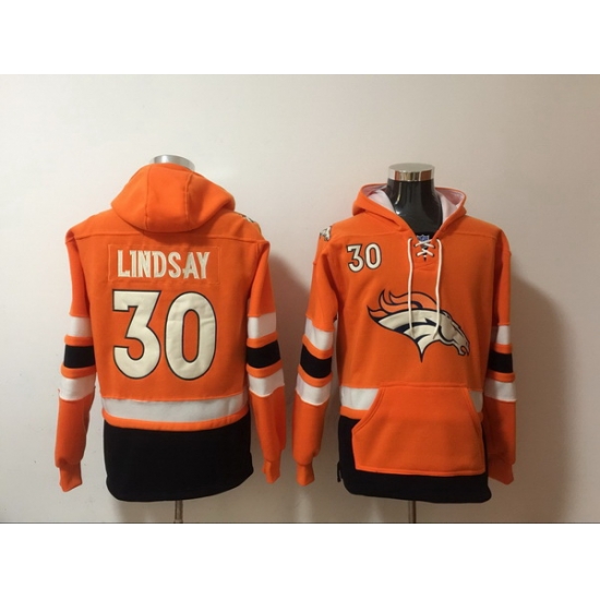 Men Nike Denver Broncos Phillip Lindsay 30 NFL Winter Thick Hoodie Orange Men Nike Denver Broncos Phillip Lindsay 30 NFL Winter Thick Hoodie Orange