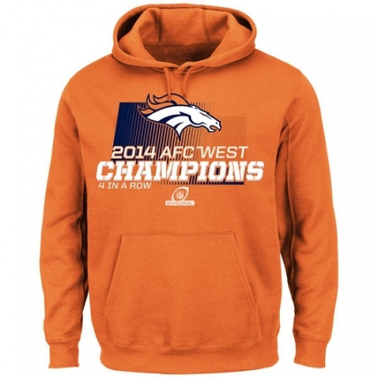 NFL Denver Broncos Majestic 2014 AFC West Division Champions Hoodie Orange NFL Denver Broncos Majestic 2014 AFC West Division Champions Hoodie Orange