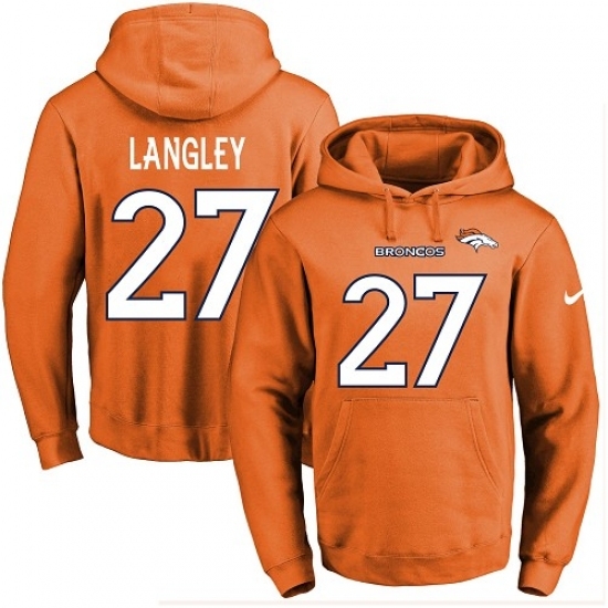 NFL Mens Nike Denver Broncos 27 Brendan Langley Orange Name Number Pullover Hoodie NFL Mens Nike Denver Broncos 27 Brendan Langley Orange Name Number Pullover Hoodie