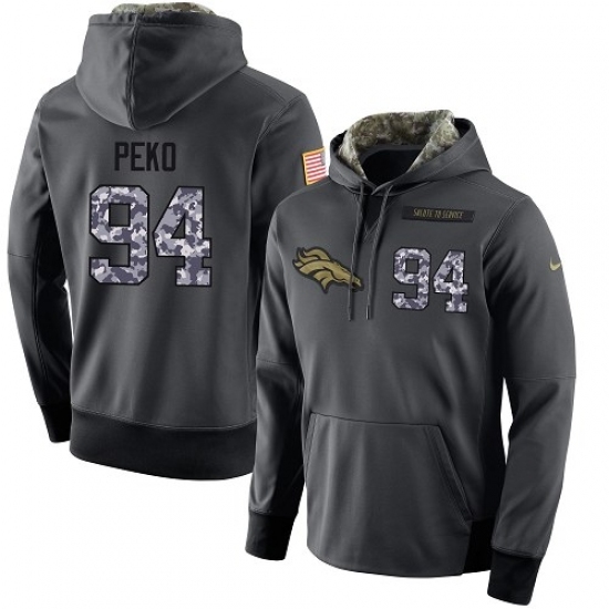 NFL Mens Nike Denver Broncos 94 Domata Peko Stitched Black Anthracite Salute to Service Player Performance Hoodie NFL Mens Nike Denver Broncos 94 Domata Peko Stitched Black Anthracite Salute to Service Player Performance Hoodie