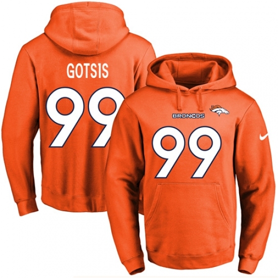 NFL Mens Nike Denver Broncos 99 Adam Gotsis Orange Name Number Pullover Hoodie NFL Mens Nike Denver Broncos 99 Adam Gotsis Orange Name Number Pullover Hoodie