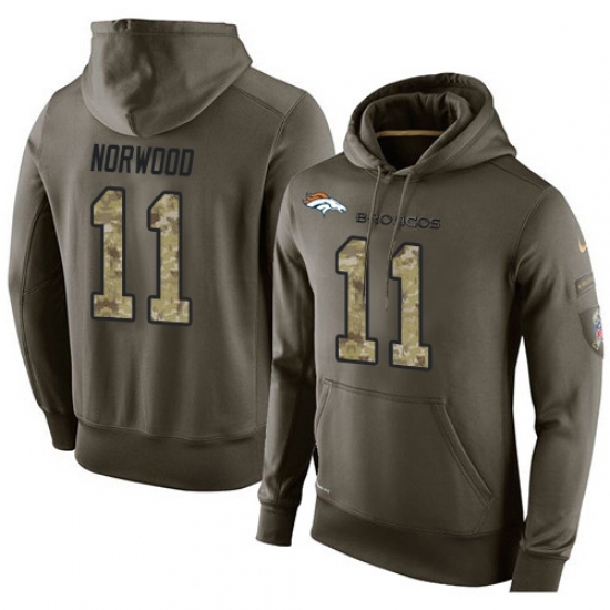 NFL Nike Denver Broncos 11 Jordan Norwood Green Salute To Service Mens Pullover Hoodie NFL Nike Denver Broncos 11 Jordan Norwood Green Salute To Service Mens Pullover Hoodie