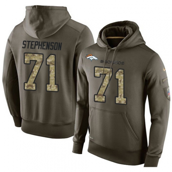 NFL Nike Denver Broncos 71 Donald Stephenson Green Salute To Service Mens Pullover Hoodie NFL Nike Denver Broncos 71 Donald Stephenson Green Salute To Service Mens Pullover Hoodie