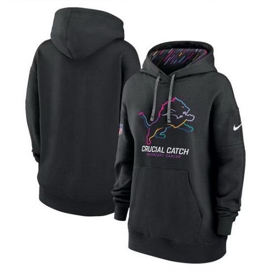 Women Detroit Lions Black 2024 Crucial Catch Club Pullover Hoodie Women Detroit Lions Black 2024 Crucial Catch Club Pullover Hoodie