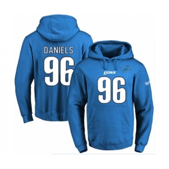 Football Mens Detroit Lions 96 Mike Daniels Blue Name Number Pullover Hoodie Football Mens Detroit Lions 96 Mike Daniels Blue Name Number Pullover Hoodie