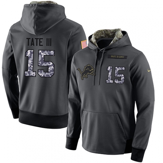NFL Mens Nike Detroit Lions 15 Golden Tate III Stitched Black Anthracite Salute to Service Player Performance Hoodie NFL Mens Nike Detroit Lions 15 Golden Tate III Stitched Black Anthracite Salute to Service Player Performance Hoodie