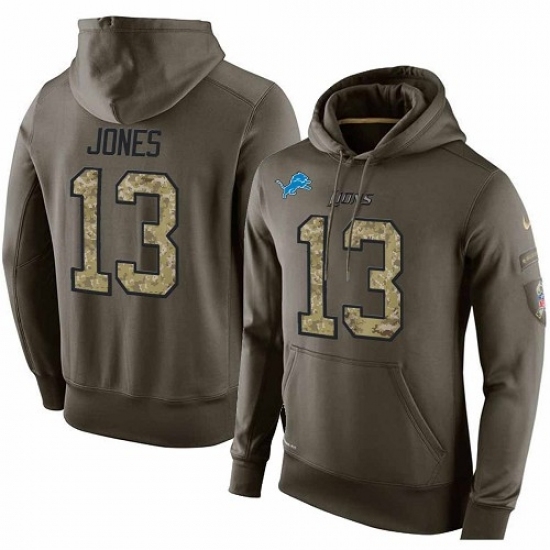 NFL Nike Detroit Lions 13 TJ Jones Green Salute To Service Mens Pullover Hoodie NFL Nike Detroit Lions 13 TJ Jones Green Salute To Service Mens Pullover Hoodie