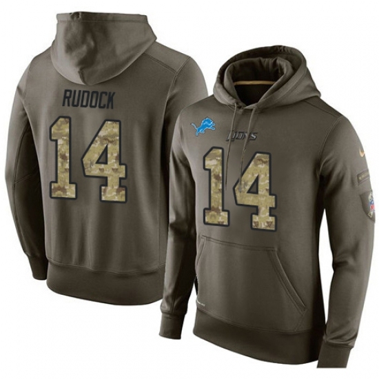 NFL Nike Detroit Lions 14 Jake Rudock Green Salute To Service Mens Pullover Hoodie NFL Nike Detroit Lions 14 Jake Rudock Green Salute To Service Mens Pullover Hoodie