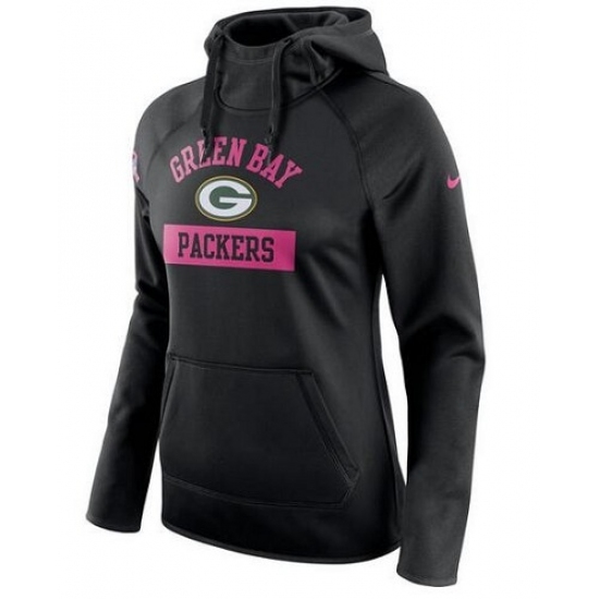 NFL Green Bay Packers Nike Womens Breast Cancer Awareness Circuit Performance Pullover Hoodie Black NFL Green Bay Packers Nike Womens Breast Cancer Awareness Circuit Performance Pullover Hoodie Black