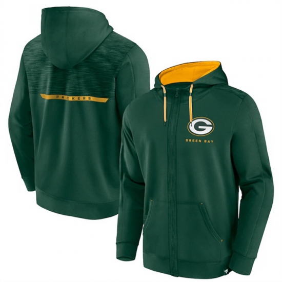 Men Green Bay Packers Green Defender Evo Full Zip Hoodie Men Green Bay Packers Green Defender Evo Full Zip Hoodie