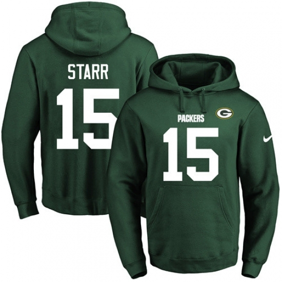 NFL Mens Nike Green Bay Packers 15 Bart Starr Green Name Number Pullover Hoodie NFL Mens Nike Green Bay Packers 15 Bart Starr Green Name Number Pullover Hoodie
