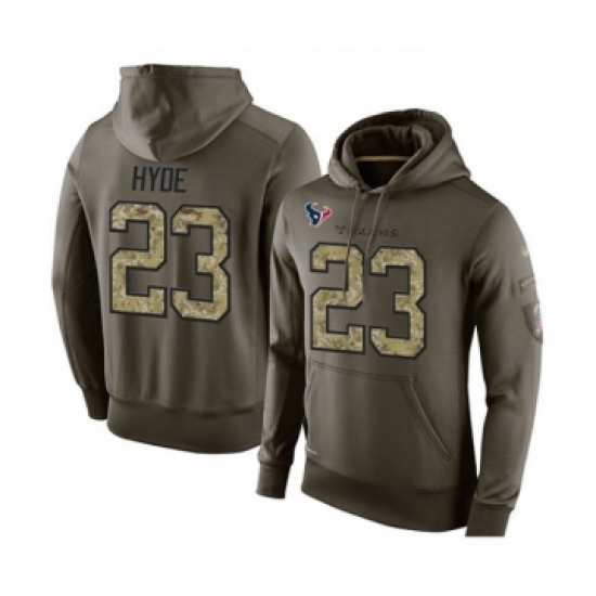 Football Mens Houston Texans 23 Carlos Hyde Green Salute To Service Pullover Hoodie Football Mens Houston Texans 23 Carlos Hyde Green Salute To Service Pullover Hoodie