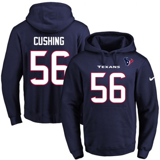 NFL Mens Nike Houston Texans 56 Brian Cushing Navy Blue Name Number Pullover Hoodie NFL Mens Nike Houston Texans 56 Brian Cushing Navy Blue Name Number Pullover Hoodie