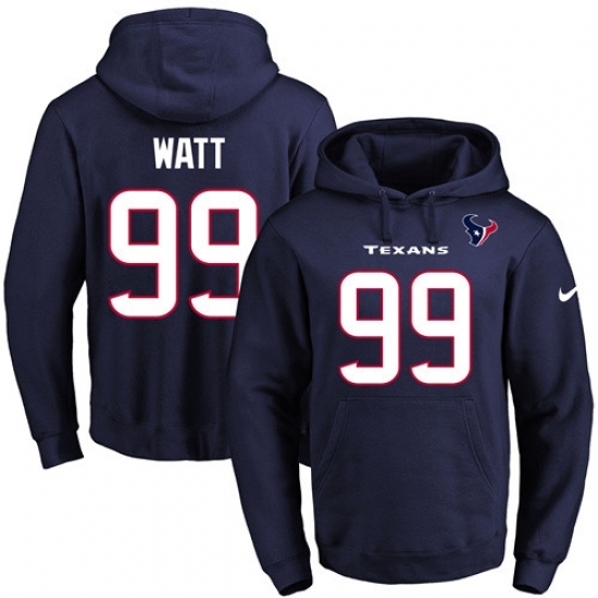 NFL Mens Nike Houston Texans 99 JJ Watt Navy Blue Name Number Pullover Hoodie NFL Mens Nike Houston Texans 99 JJ Watt Navy Blue Name Number Pullover Hoodie