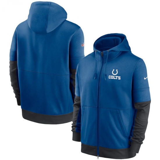 Men Indianapolis Colts Nike Sideline Impact Lockup Performance Full Zip Hoodie Royal Men Indianapolis Colts Nike Sideline Impact Lockup Performance Full Zip Hoodie Royal