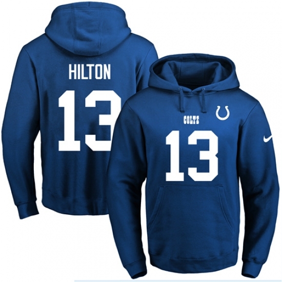NFL Mens Nike Indianapolis Colts 13 TY Hilton Royal Blue Name Number Pullover Hoodie NFL Mens Nike Indianapolis Colts 13 TY Hilton Royal Blue Name Number Pullover Hoodie