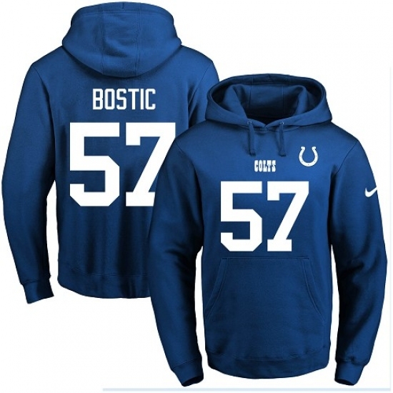 NFL Mens Nike Indianapolis Colts 57 Jon Bostic Royal Blue Name Number Pullover Hoodie NFL Mens Nike Indianapolis Colts 57 Jon Bostic Royal Blue Name Number Pullover Hoodie