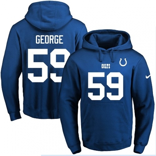 NFL Mens Nike Indianapolis Colts 59 Jeremiah George Royal Blue Name Number Pullover Hoodie NFL Mens Nike Indianapolis Colts 59 Jeremiah George Royal Blue Name Number Pullover Hoodie