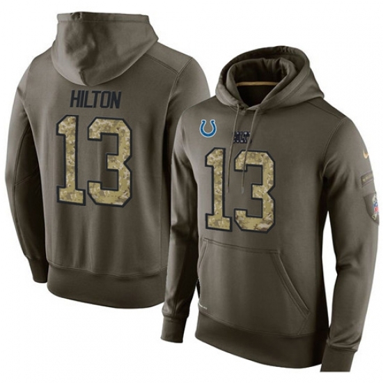 NFL Nike Indianapolis Colts 13 TY Hilton Green Salute To Service Mens Pullover Hoodie NFL Nike Indianapolis Colts 13 TY Hilton Green Salute To Service Mens Pullover Hoodie