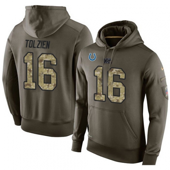 NFL Nike Indianapolis Colts 16 Scott Tolzien Green Salute To Service Mens Pullover Hoodie NFL Nike Indianapolis Colts 16 Scott Tolzien Green Salute To Service Mens Pullover Hoodie