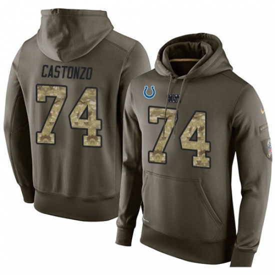 NFL Nike Indianapolis Colts 74 Anthony Castonzo Green Salute To Service Mens Pullover Hoodie NFL Nike Indianapolis Colts 74 Anthony Castonzo Green Salute To Service Mens Pullover Hoodie