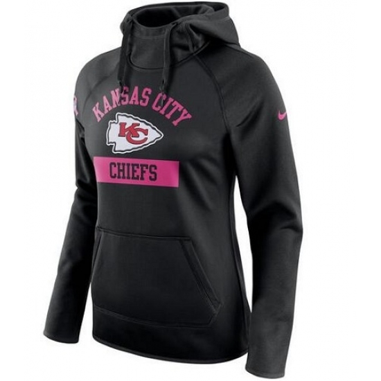 NFL Kansas City Chiefs Nike Womens Breast Cancer Awareness Circuit Performance Pullover Hoodie Black NFL Kansas City Chiefs Nike Womens Breast Cancer Awareness Circuit Performance Pullover Hoodie Black