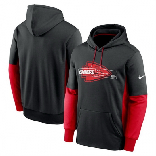 Men Kansas City Chiefs Black Color Block Fleece Performance Pullover Hoodie Men Kansas City Chiefs Black Color Block Fleece Performance Pullover Hoodie