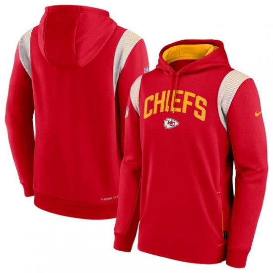 Men Kansas City Chiefs Red Sideline Stack Performance Pullover Hoodie 001 Men Kansas City Chiefs Red Sideline Stack Performance Pullover Hoodie 001