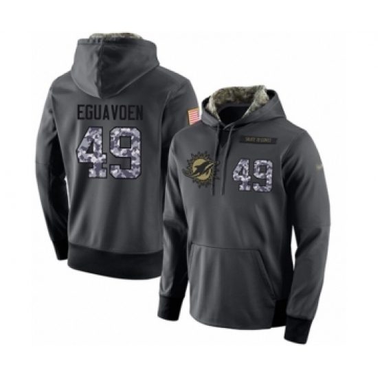 Football Mens Miami Dolphins 49 Sam Eguavoen Stitched Black Anthracite Salute to Service Player Performance Hoodie Football Mens Miami Dolphins 49 Sam Eguavoen Stitched Black Anthracite Salute to Service Player Performance Hoodie